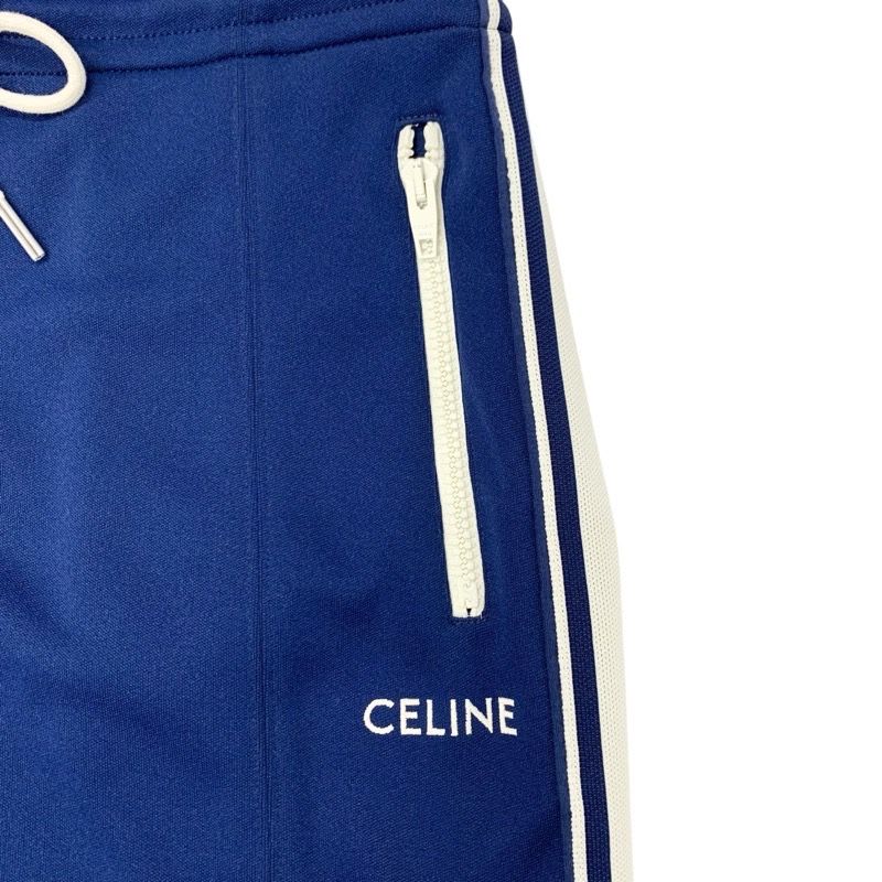 Celine Bottoms Polyester Navy Ivory Skirt Sideline Logo
