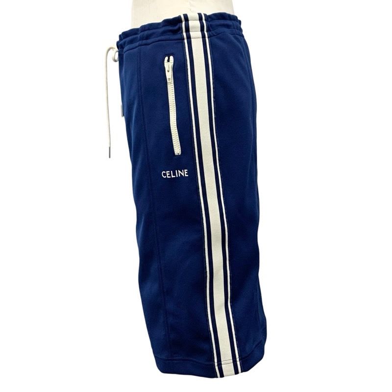 Celine Bottoms Polyester Navy Ivory Skirt Sideline Logo