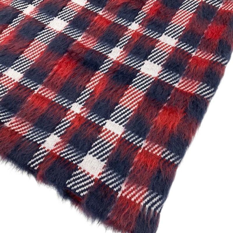 Louis Vuitton Skirt Red Navy White Check Mohair