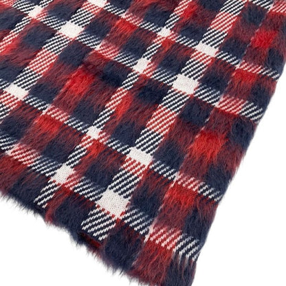 Louis Vuitton Skirt Red Navy White Check Mohair