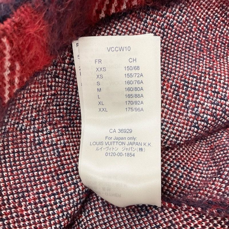 Louis Vuitton Skirt Red Navy White Check Mohair
