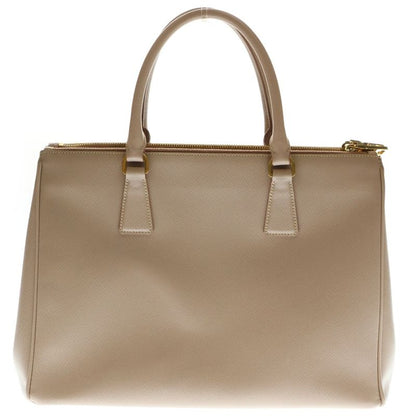 Prada Galleria Saffiano Lux 2WAY Shoulder Bag Handbag Pink Beige Leather Gold