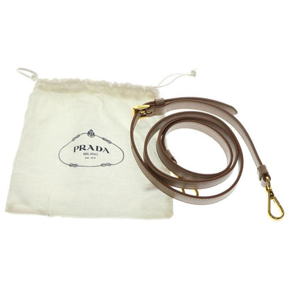 Prada Galleria Saffiano Lux 2WAY Shoulder Bag Handbag Pink Beige Leather Gold