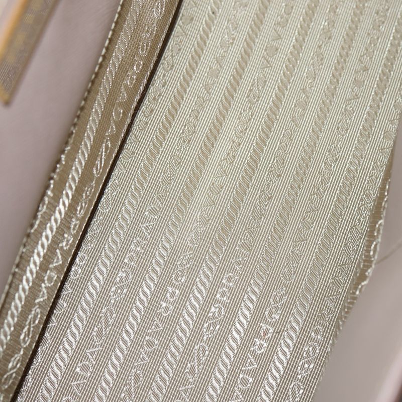 Prada Galleria Saffiano Lux 2WAY Shoulder Bag Handbag Pink Beige Leather Gold