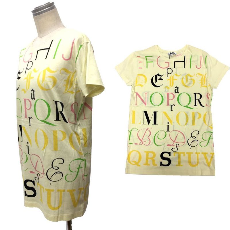 Hermes T-shirt Cut And Sewn Crew Neck Short Sleeves Size S Alphabet Pattern
