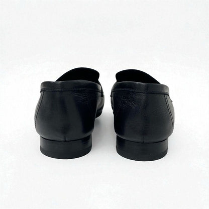 Hermes Paris Loafer Leather Shoes Leather Black Gold Hhardware Moccasins