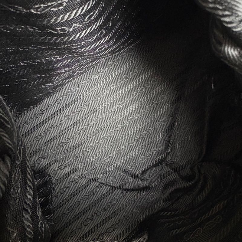 Prada One Shoulder Bag Triangle Logo Khaki Green Tessuto Nylon Leather Hobo Bag