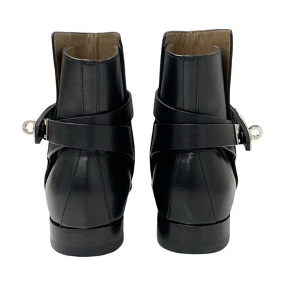 Hermes Neo Boots Short Boots Shoes Leather Black Silver Kelly Hardware