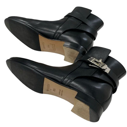 Hermes Neo Boots Short Boots Shoes Leather Black Silver Kelly Hardware
