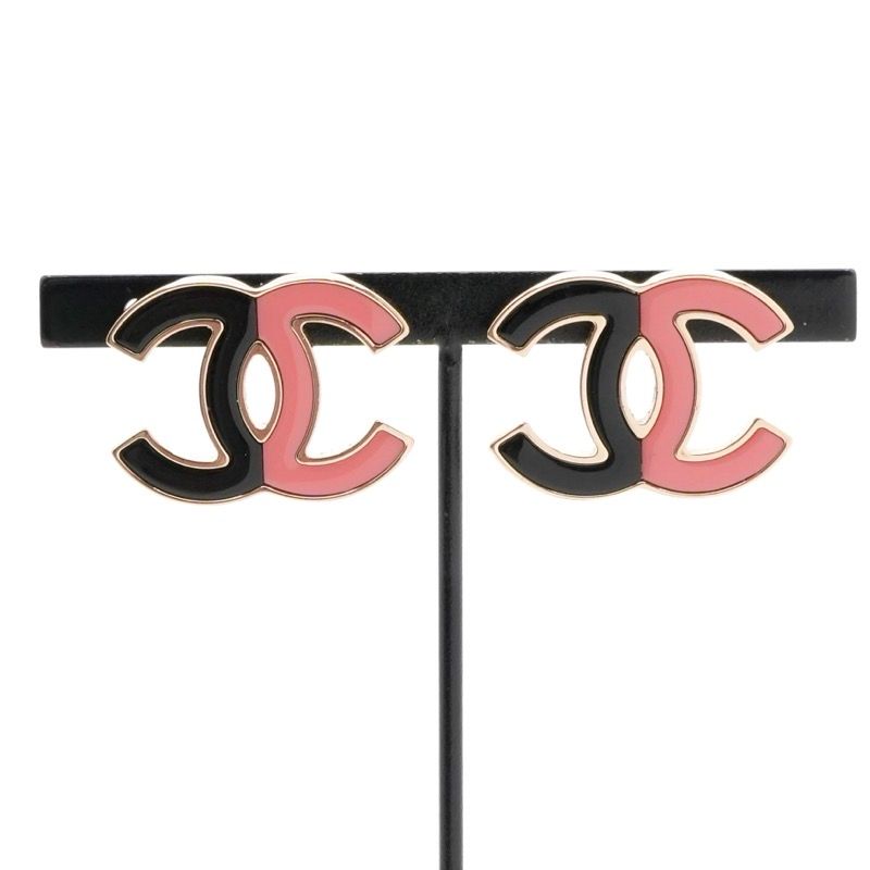 Chanel Earrings Earring Gold Pink Black Heremark