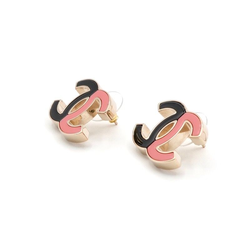 Chanel Earrings Earring Gold Pink Black Heremark