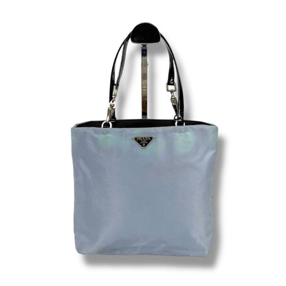 Prada Mini Tote Bag Triangle Logo Light Blue Light Blue Tessuto Nylon
