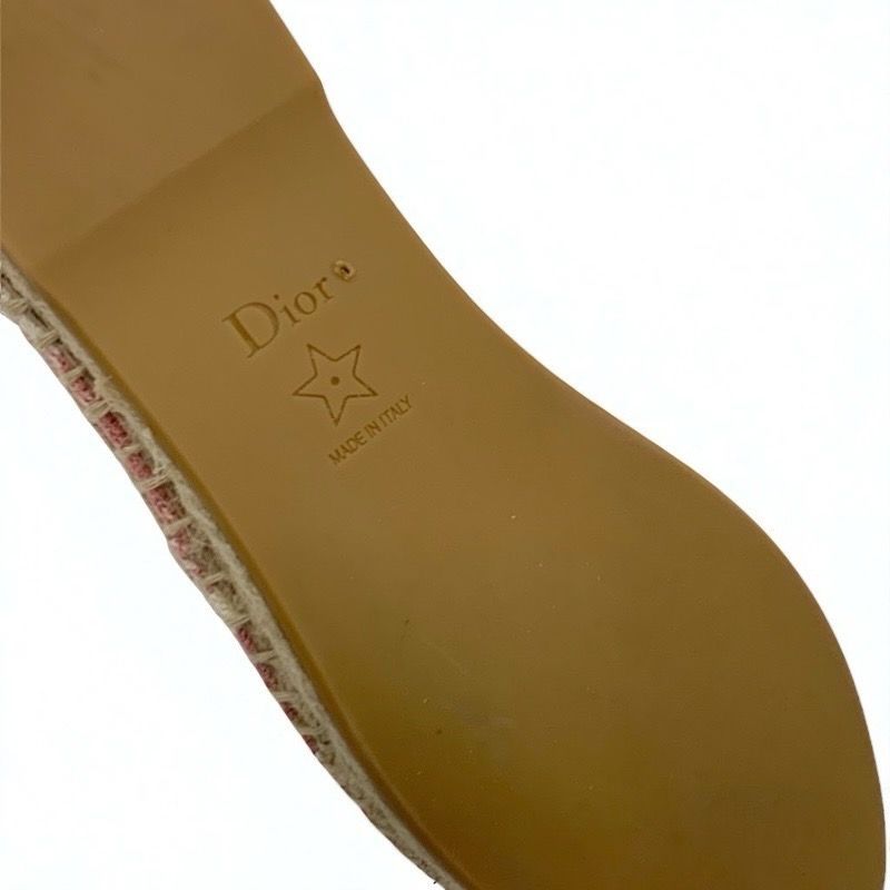 Christian DIOR Granville Flat Shoes Fabric Pink Espadrilles