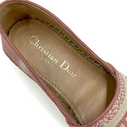 Christian DIOR Granville Flat Shoes Fabric Pink Espadrilles