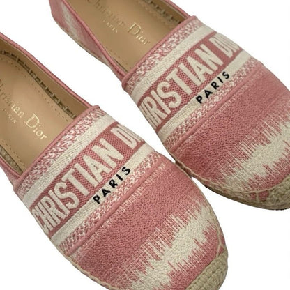 Christian DIOR Granville Flat Shoes Fabric Pink Espadrilles