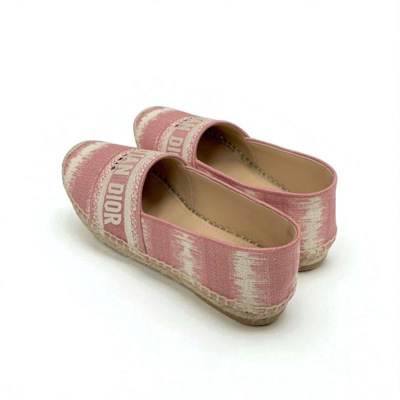 Christian DIOR Granville Flat Shoes Fabric Pink Espadrilles