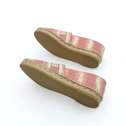 Christian DIOR Granville Flat Shoes Fabric Pink Espadrilles