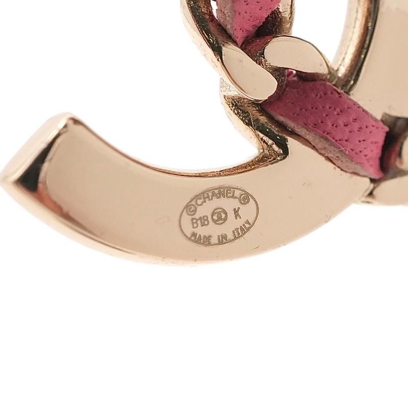 Chanel Earrings Earring Gold Pink Coco Mark Rhinestone