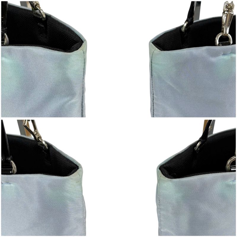 Prada Mini Tote Bag Triangle Logo Light Blue Light Blue Tessuto Nylon