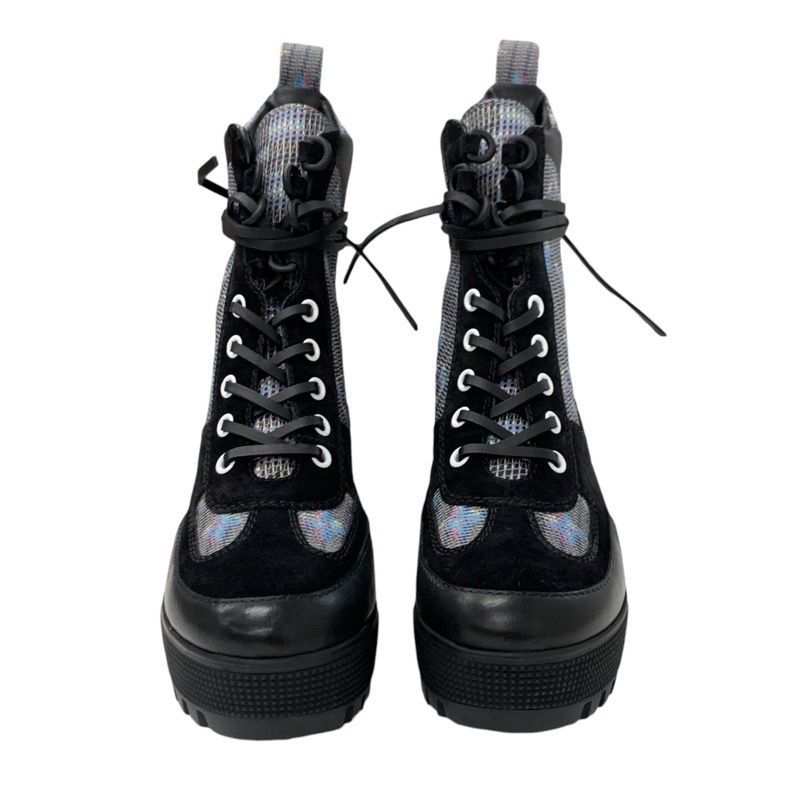 Louis Vuitton Laurie Line Monogram Boots Short Boots Shoes Leather Suede Black