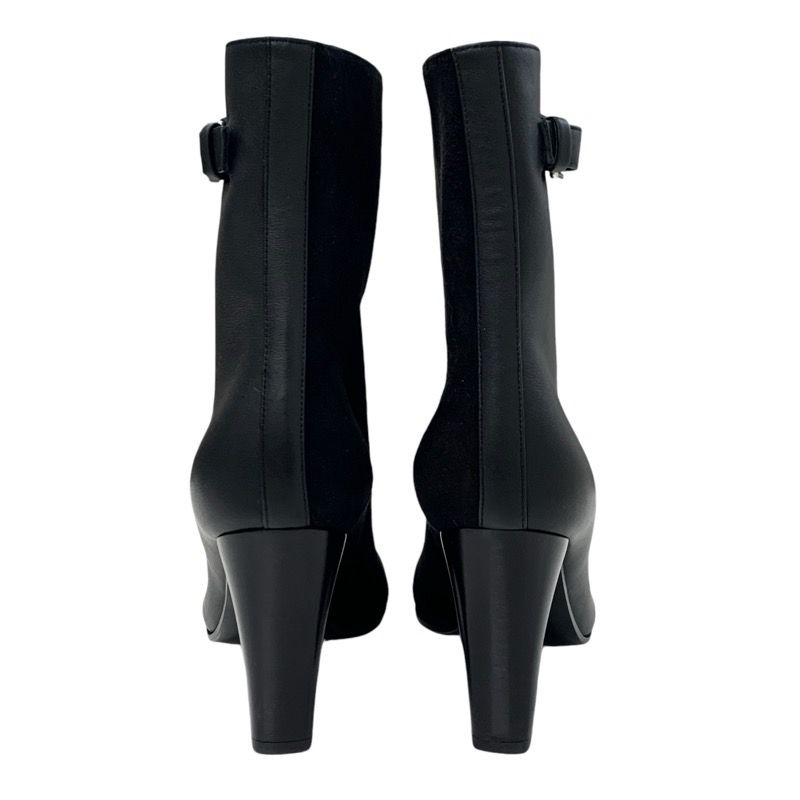 Hermes Hanae Boots Short Boots Shoes Suede Leather Black Unused