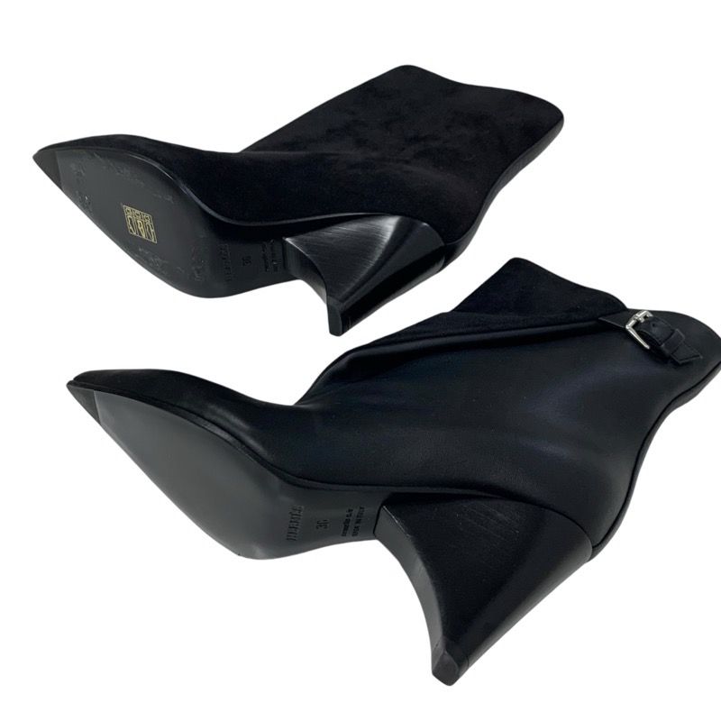 Hermes Hanae Boots Short Boots Shoes Suede Leather Black Unused