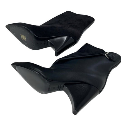 Hermes Hanae Boots Short Boots Shoes Suede Leather Black Unused