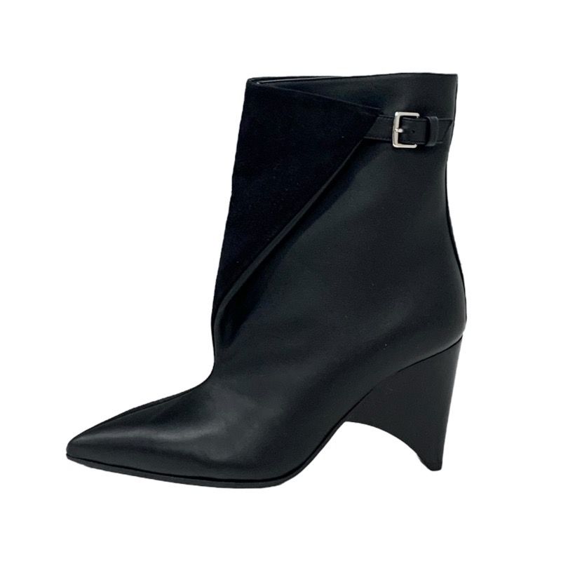 Hermes Hanae Boots Short Boots Shoes Suede Leather Black Unused