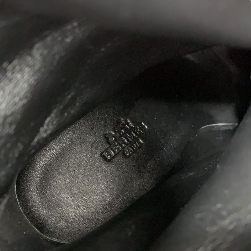 Hermes Hanae Boots Short Boots Shoes Suede Leather Black Unused