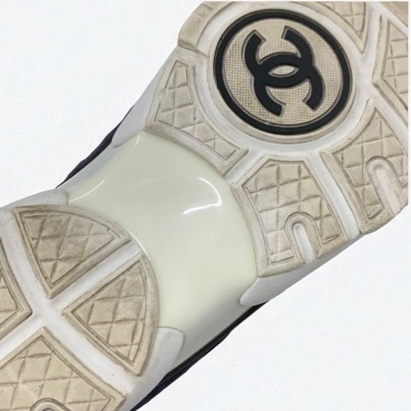 Chanel Sneakers Shoes Suede Fabric Navy Multicolor Here Mark Tweed