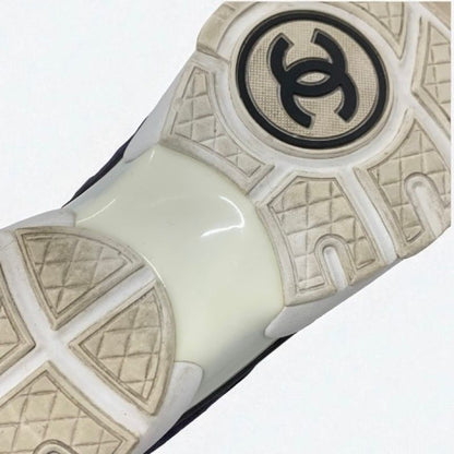 Chanel Sneakers Shoes Suede Fabric Navy Multicolor Here Mark Tweed