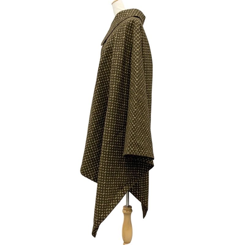 Louis Vuitton Outerwear Cotton Brown Logo NIGO Micro Monogram Poncho Cape Men's