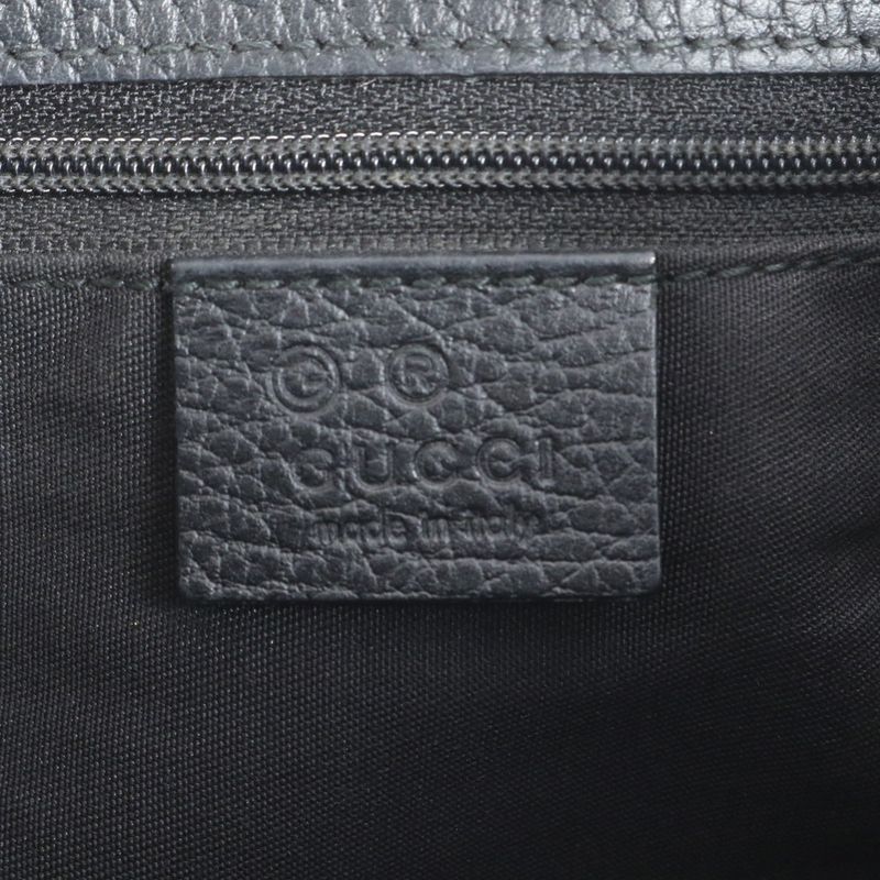 Gucci 419689 Leather Tote Bag Shoulder Hand Genuine Leather Black A4 Ladies CEM