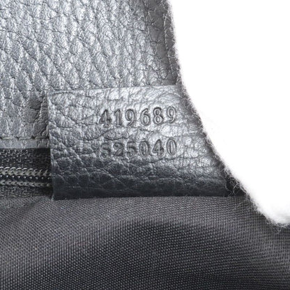 Gucci 419689 Leather Tote Bag Shoulder Hand Genuine Leather Black A4 Ladies CEM