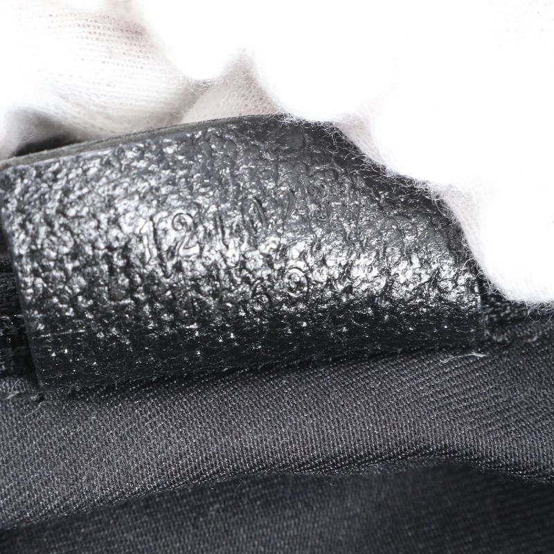 Gucci GG Canvas 121023 Leather Tote Bag Shoulder Hand Genuine Leather Black