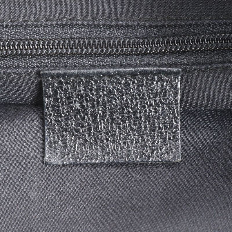 Gucci GG Canvas 121023 Leather Tote Bag Shoulder Hand Genuine Leather Black