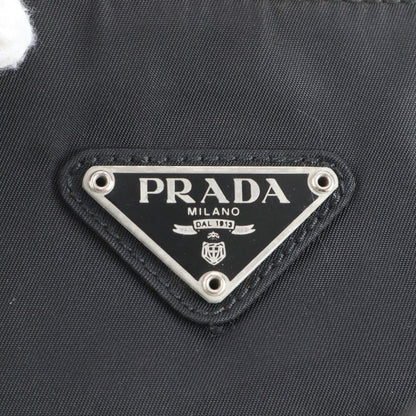 Prada Tessuto Nylon Triangle Logo Tote Bag Shoulder Hand Black Women REM Cz20-1