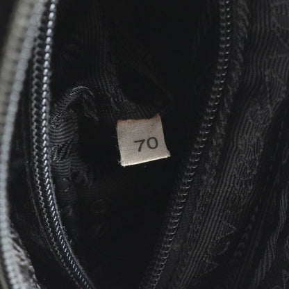 Prada Tessuto Nylon Triangle Logo Tote Bag Shoulder Hand Black Women REM Cz20-1