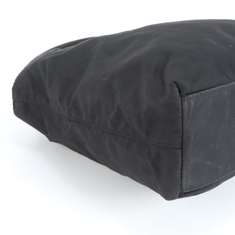 Prada Tessuto Nylon Triangle Logo Tote Bag Shoulder Hand Black Women REM Cz20-1