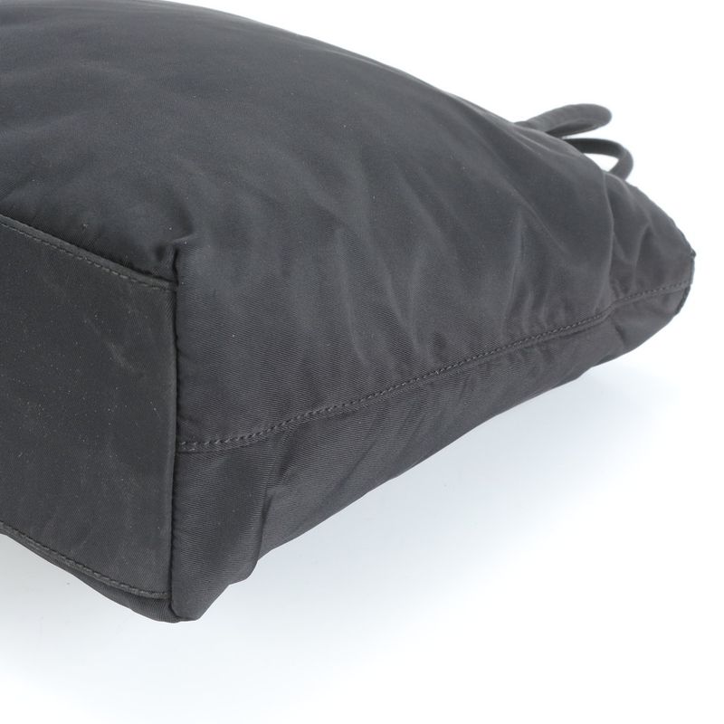 Prada Tessuto Nylon Triangle Logo Tote Bag Shoulder Hand Black Women REM Cz20-1