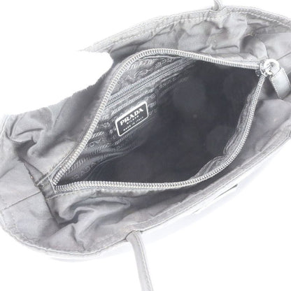 Prada Tessuto Nylon Triangle Logo Tote Bag Shoulder Hand Black Women REM Cz20-1
