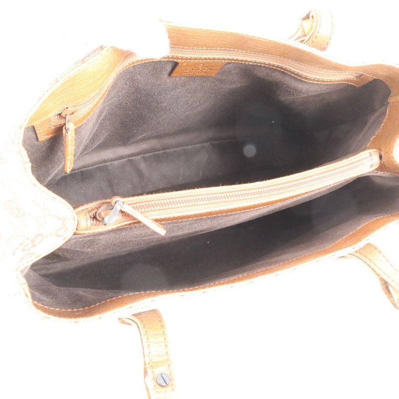 Gucci GG Canvas Bamboo 112526 Leather Tote Bag Shoulder Hand Brown Women's REM