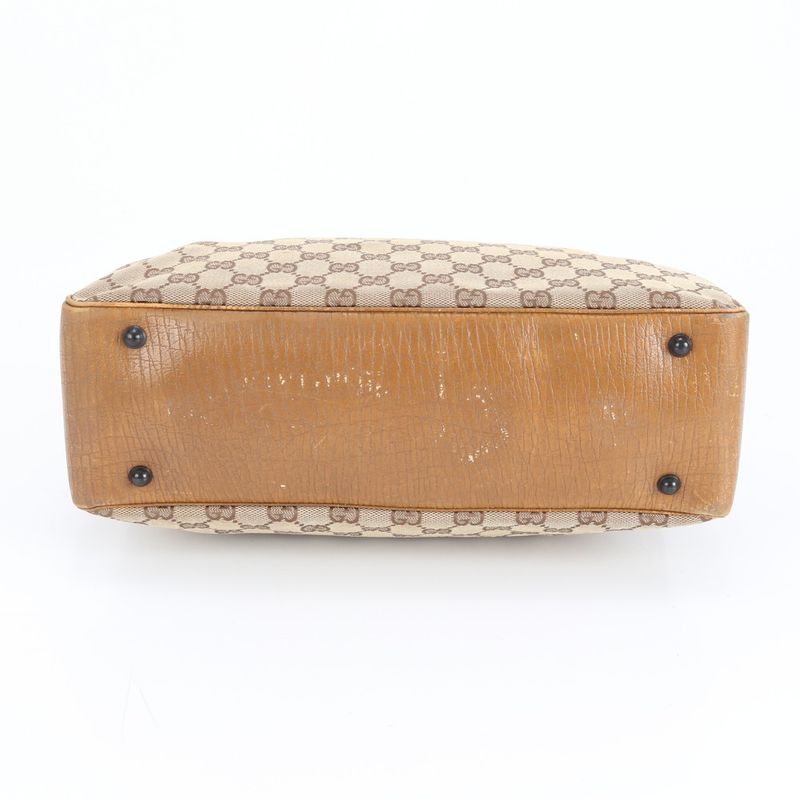 Gucci GG Canvas Bamboo 112526 Leather Tote Bag Shoulder Hand Brown Women's REM