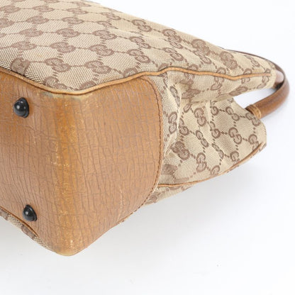 Gucci GG Canvas Bamboo 112526 Leather Tote Bag Shoulder Hand Brown Women's REM