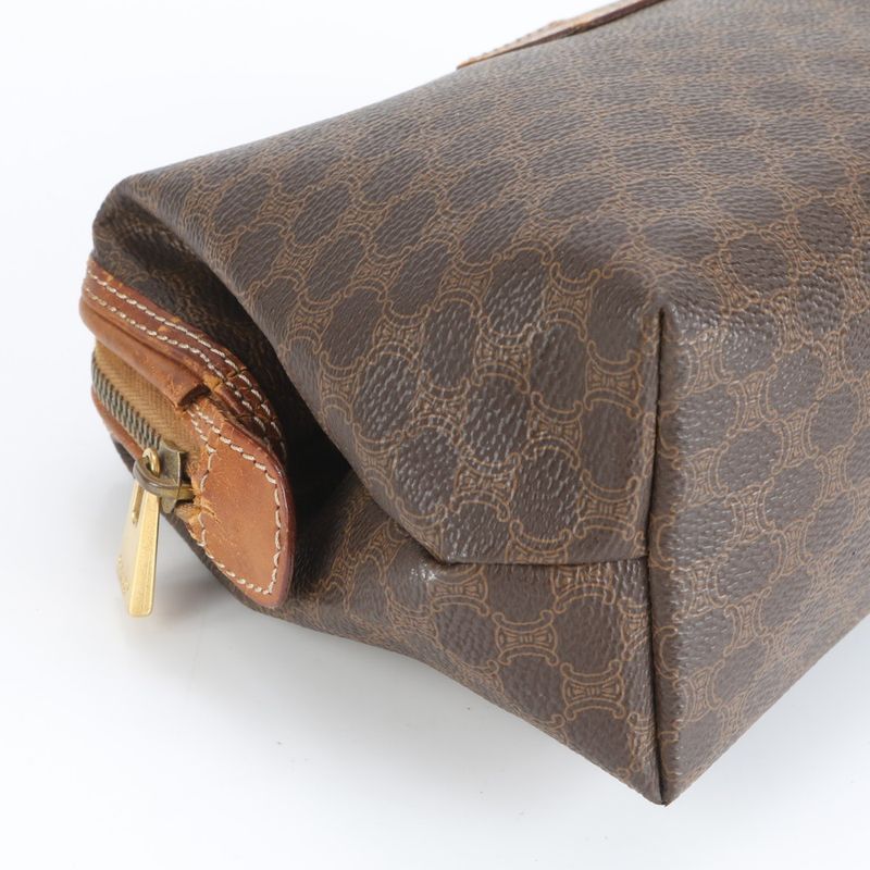 Vintage Celine Macadam Leather Clutch Bag Hand Second Pouch Women's REM Cz19-7