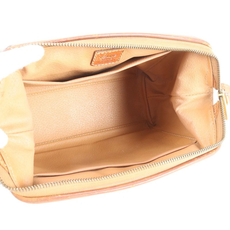 Vintage Celine Macadam Leather Clutch Bag Hand Second Pouch Women's REM Cz19-7