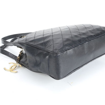 Chanel With Serial Seal Matelasse Lambskin Leather Tote Bag Shoulder Black