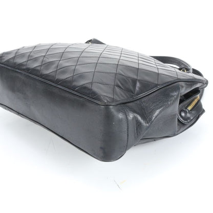 Chanel With Serial Seal Matelasse Lambskin Leather Tote Bag Shoulder Black