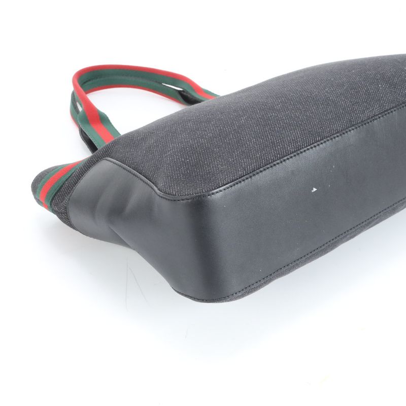 Gucci Sherry Line 73983 Leather Tote Bag Shoulder Hand Black Women's CEM Cz23-8