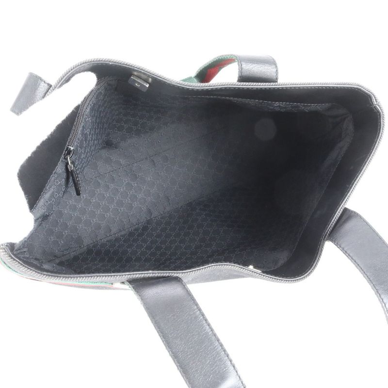 Gucci Sherry Line 73983 Leather Tote Bag Shoulder Hand Black Women's CEM Cz23-8